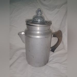 Vintage Viko Campfire Coffee Pot USA Made Fire King Glass Top 4-6 Cups.  There a